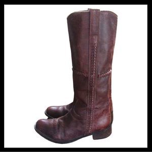 Faconnable Brown Distressed Boots